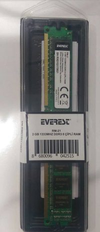 EVEREST Rm-22 2 Gb Masaüstü 1333Mhz Ddr3 Cl9 8 Çipli Ram ... - 1